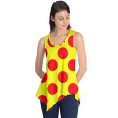 Polka Dot Red Yellow Sleeveless Tunic by Mariart