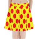 Polka Dot Red Yellow Pleated Mini Skirt View1