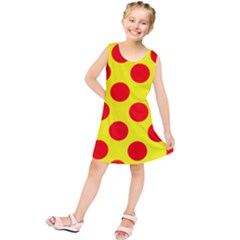 Polka Dot Red Yellow Kids  Tunic Dress