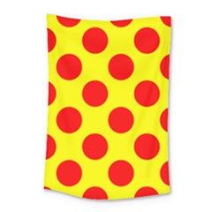 Polka Dot Red Yellow Small Tapestry