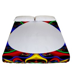 Symmetric Fractal Snake Frame Fitted Sheet (california King Size) by Simbadda