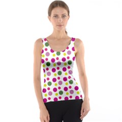 Polka Dot Purple Green Yellow Tank Top