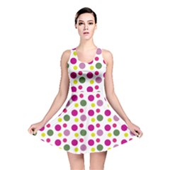 Polka Dot Purple Green Yellow Reversible Skater Dress by Mariart