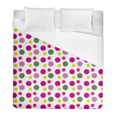 Polka Dot Purple Green Yellow Duvet Cover (full/ Double Size) by Mariart