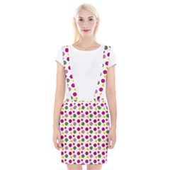 Polka Dot Purple Green Yellow Suspender Skirt