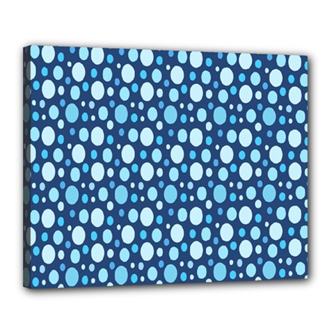 Polka Dot Blue Canvas 20  X 16  by Mariart