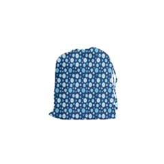 Polka Dot Blue Drawstring Pouches (xs)  by Mariart