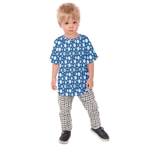 Polka Dot Blue Kids  Raglan Tee by Mariart