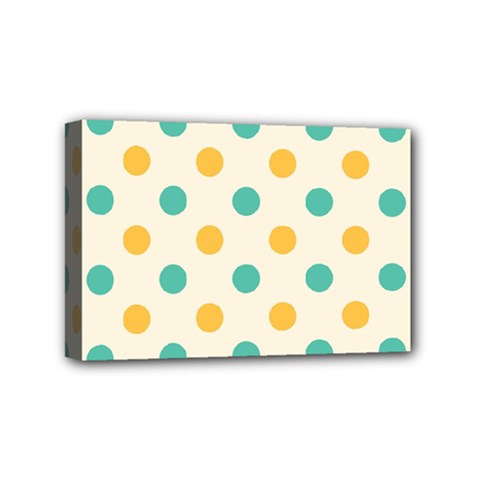 Polka Dot Yellow Green Blue Mini Canvas 6  X 4  by Mariart