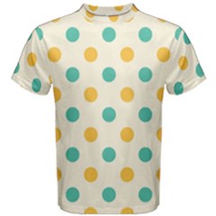 Polka Dot Yellow Green Blue Men s Cotton Tee by Mariart