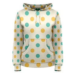 Polka Dot Yellow Green Blue Women s Pullover Hoodie