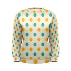 Polka Dot Yellow Green Blue Women s Sweatshirt by Mariart