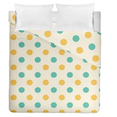 Polka Dot Yellow Green Blue Duvet Cover Double Side (queen Size) by Mariart