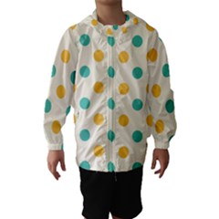 Polka Dot Yellow Green Blue Hooded Wind Breaker (kids) by Mariart