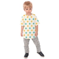 Polka Dot Yellow Green Blue Kids  Raglan Tee