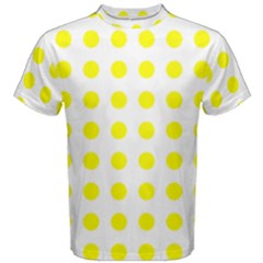 Polka Dot Yellow White Men s Cotton Tee by Mariart