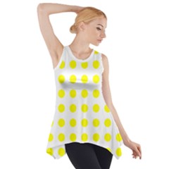 Polka Dot Yellow White Side Drop Tank Tunic by Mariart