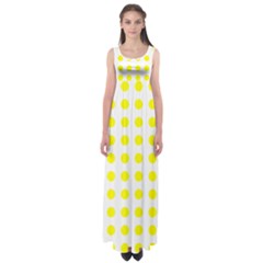 Polka Dot Yellow White Empire Waist Maxi Dress by Mariart