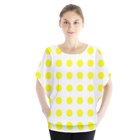 Polka Dot Yellow White Blouse by Mariart