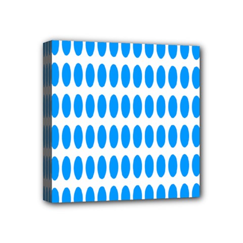 Polka Dots Blue White Mini Canvas 4  X 4  by Mariart