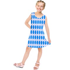 Polka Dots Blue White Kids  Tunic Dress by Mariart