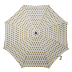 Polka Dots Gold Grey Hook Handle Umbrellas (large)