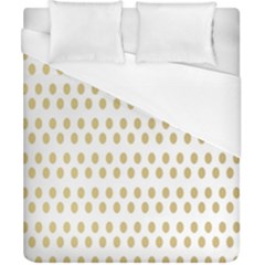 Polka Dots Gold Grey Duvet Cover (california King Size) by Mariart