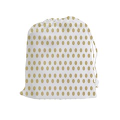 Polka Dots Gold Grey Drawstring Pouches (extra Large) by Mariart