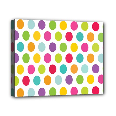 Polka Dot Yellow Green Blue Pink Purple Red Rainbow Color Canvas 10  X 8  by Mariart