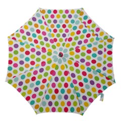 Polka Dot Yellow Green Blue Pink Purple Red Rainbow Color Hook Handle Umbrellas (large) by Mariart