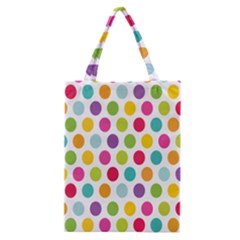 Polka Dot Yellow Green Blue Pink Purple Red Rainbow Color Classic Tote Bag by Mariart