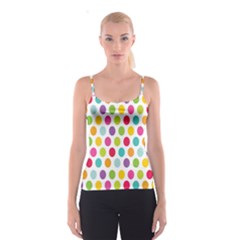 Polka Dot Yellow Green Blue Pink Purple Red Rainbow Color Spaghetti Strap Top by Mariart