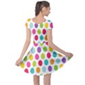 Polka Dot Yellow Green Blue Pink Purple Red Rainbow Color Cap Sleeve Dresses View2