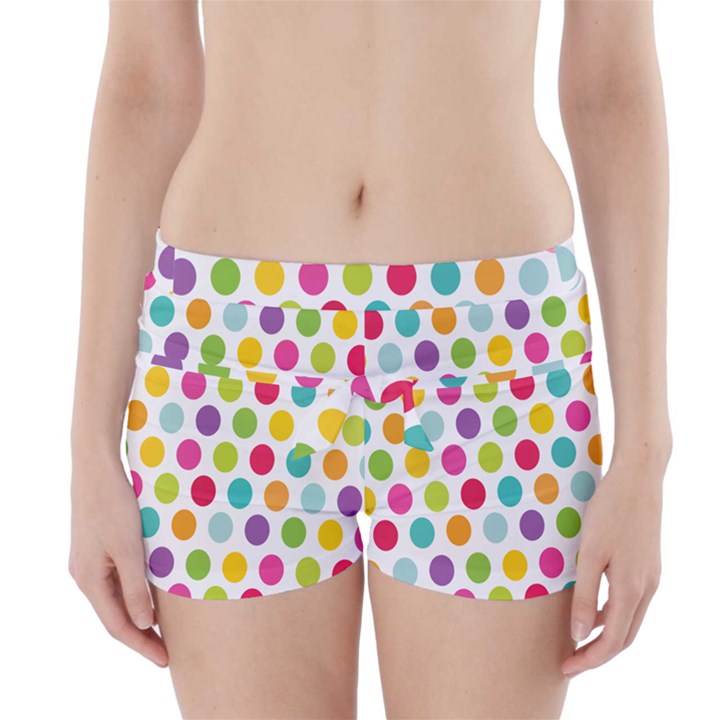 Polka Dot Yellow Green Blue Pink Purple Red Rainbow Color Boyleg Bikini Wrap Bottoms