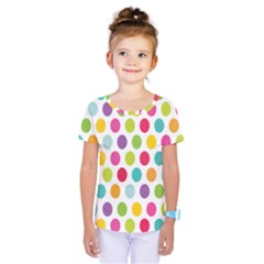 Polka Dot Yellow Green Blue Pink Purple Red Rainbow Color Kids  One Piece Tee