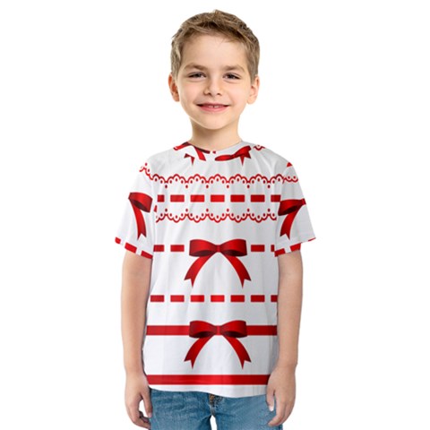 Ribbon Red Line Kids  Sport Mesh Tee by Mariart