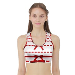 Ribbon Red Line Sports Bra With Border by Mariart