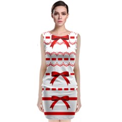 Ribbon Red Line Classic Sleeveless Midi Dress by Mariart