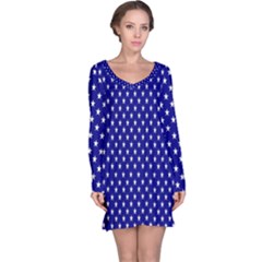 Rainbow Polka Dot Borders Colorful Resolution Wallpaper Blue Star Long Sleeve Nightdress