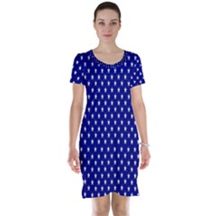 Rainbow Polka Dot Borders Colorful Resolution Wallpaper Blue Star Short Sleeve Nightdress by Mariart