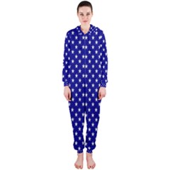 Rainbow Polka Dot Borders Colorful Resolution Wallpaper Blue Star Hooded Jumpsuit (ladies) 