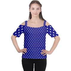 Rainbow Polka Dot Borders Colorful Resolution Wallpaper Blue Star Women s Cutout Shoulder Tee