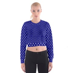 Rainbow Polka Dot Borders Colorful Resolution Wallpaper Blue Star Women s Cropped Sweatshirt by Mariart