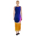 Wave Waves Chefron Color Blue Pink Orange White Red Purple Fitted Maxi Dress View2