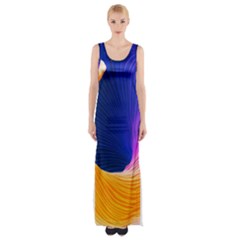 Wave Waves Chefron Color Blue Pink Orange White Red Purple Maxi Thigh Split Dress