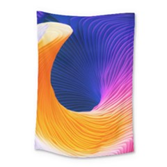 Wave Waves Chefron Color Blue Pink Orange White Red Purple Small Tapestry by Mariart