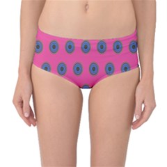 Polka Dot Circle Pink Purple Green Mid-waist Bikini Bottoms