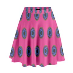 Polka Dot Circle Pink Purple Green High Waist Skirt