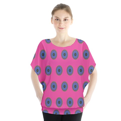 Polka Dot Circle Pink Purple Green Blouse by Mariart