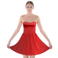 Red Gradient Fractal Backgroun Strapless Bra Top Dress by Simbadda